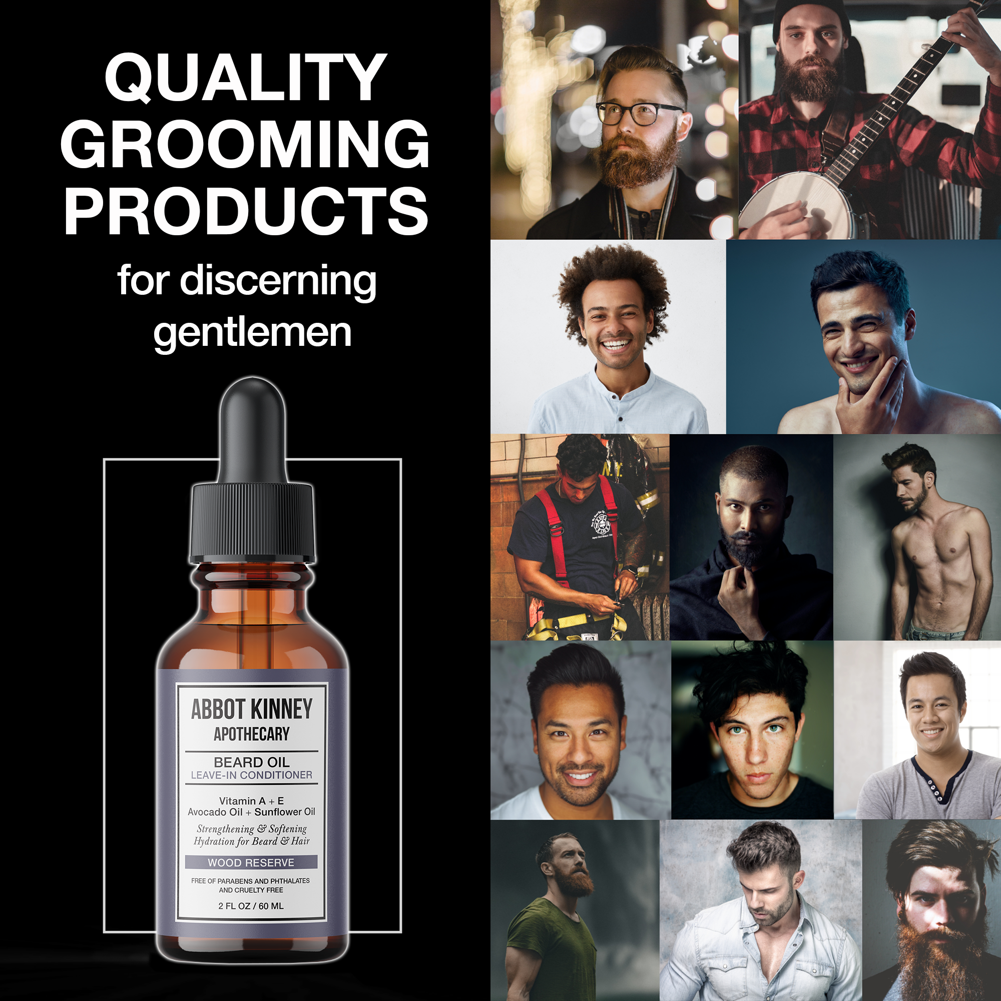 Abbot Kinney Apothecary Softening Beard and Mustache Oil - Wood Reserves
