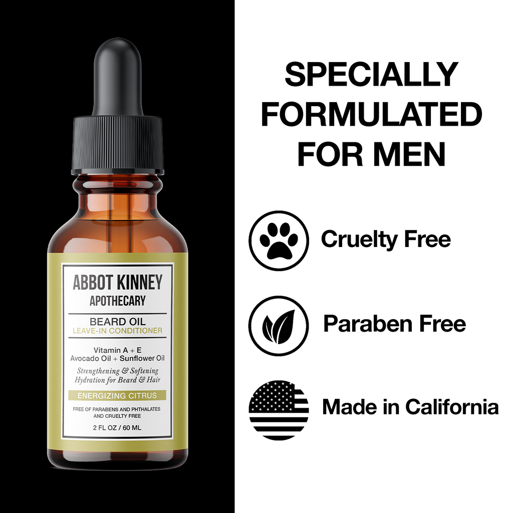Abbot Kinney Apothecary Softening Beard and Mustache Oil - Energizing Citrus