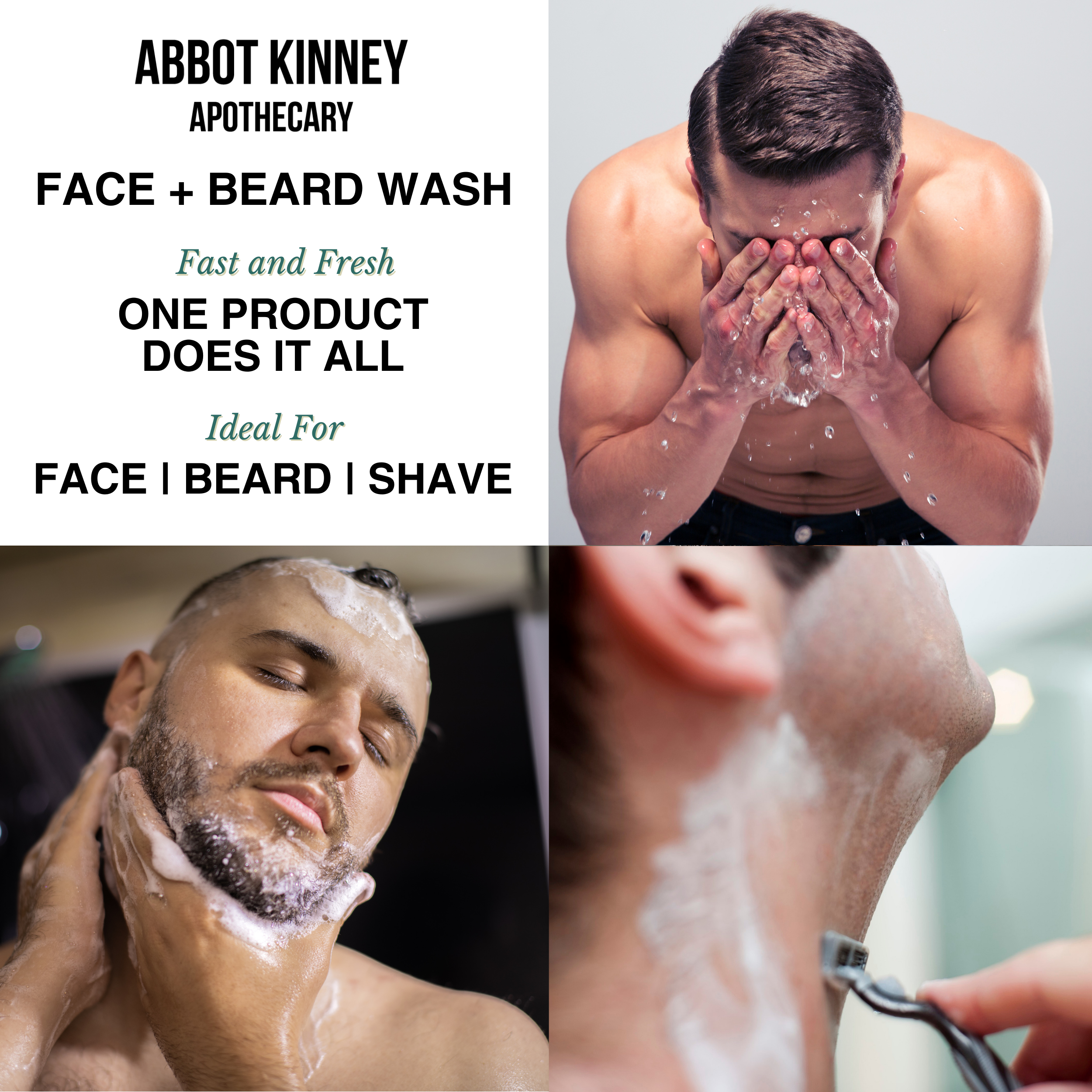 Abbot Kinney Apothecary - Face + Beard Wash with Tea Tree Oil