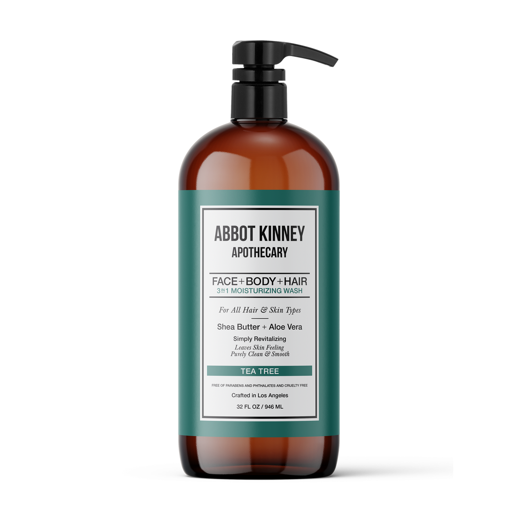 Abbot Kinney Apothecary Men's 3 in 1 Shampoo, Conditioner & Body Wash - Tea Tree