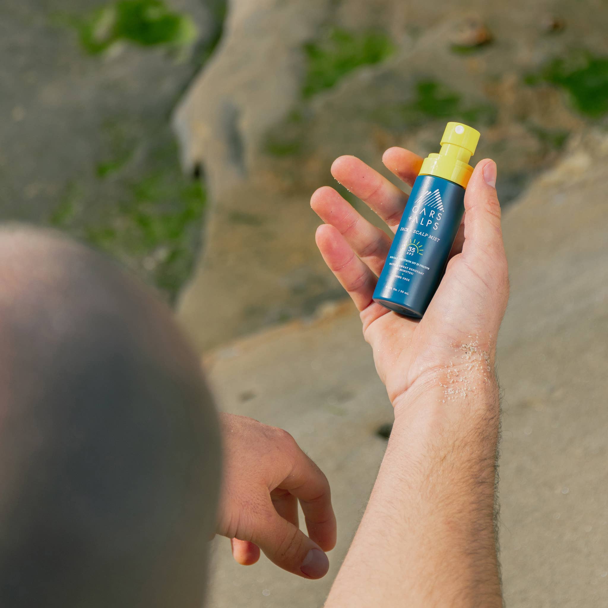 Oars + Alps Men's Face + Scalp Mist with SPF 35, Lightweight Sunscreen