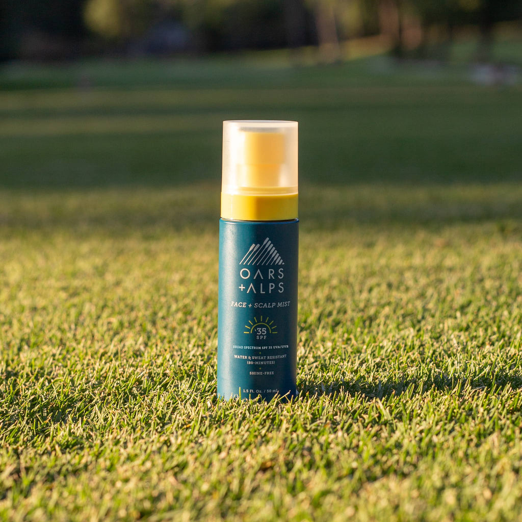 Oars + Alps Men's Face + Scalp Mist with SPF 35, Lightweight Sunscreen