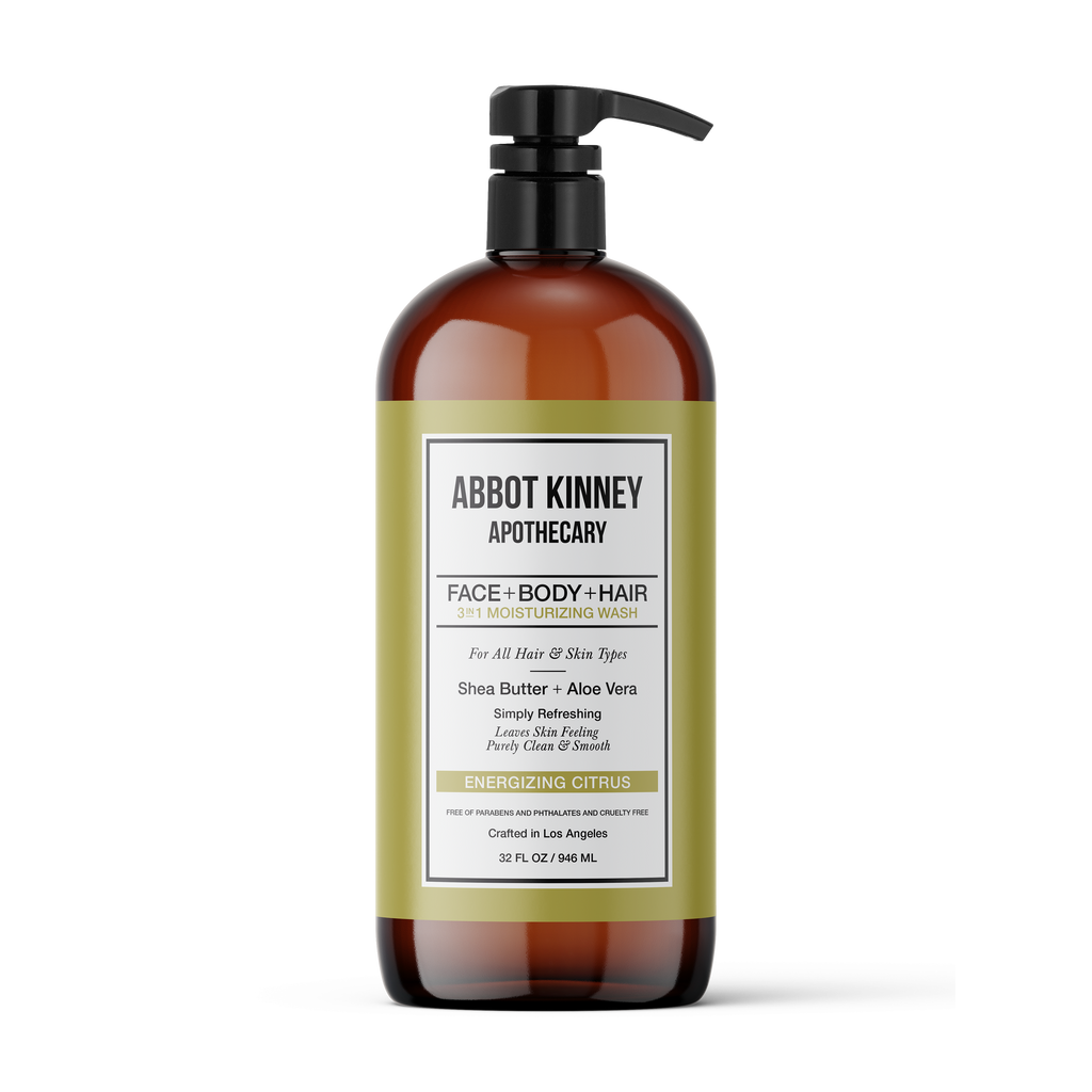 Abbot Kinney Apothecary Men's 3 in 1 Shampoo, Conditioner and Body Wash - Energizing Citrus