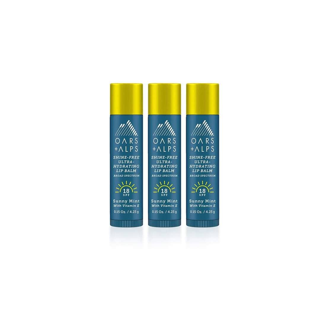 Oars + Alps Shine-Free Men's Lip Balm SPF 18, Sunny Mint Scent