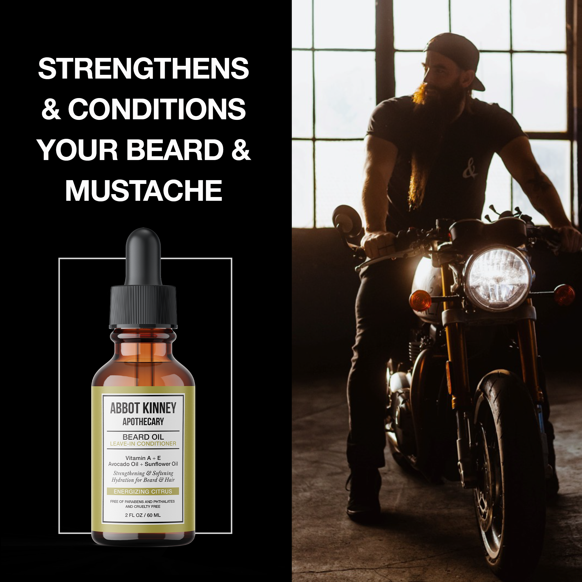 Abbot Kinney Apothecary Softening Beard and Mustache Oil - Energizing Citrus