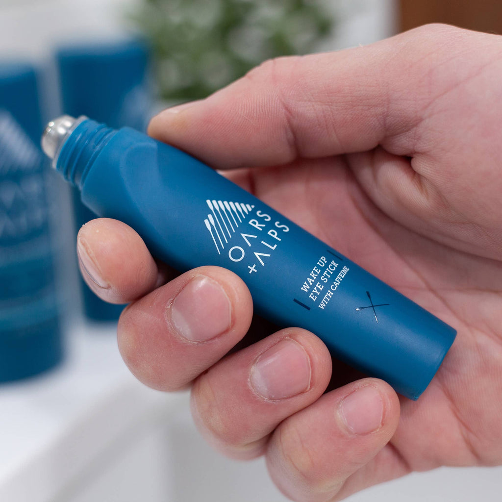 Oars + Alps Wake Up Men's Eye Roller and Eye Depuffer, Caffeine Infused