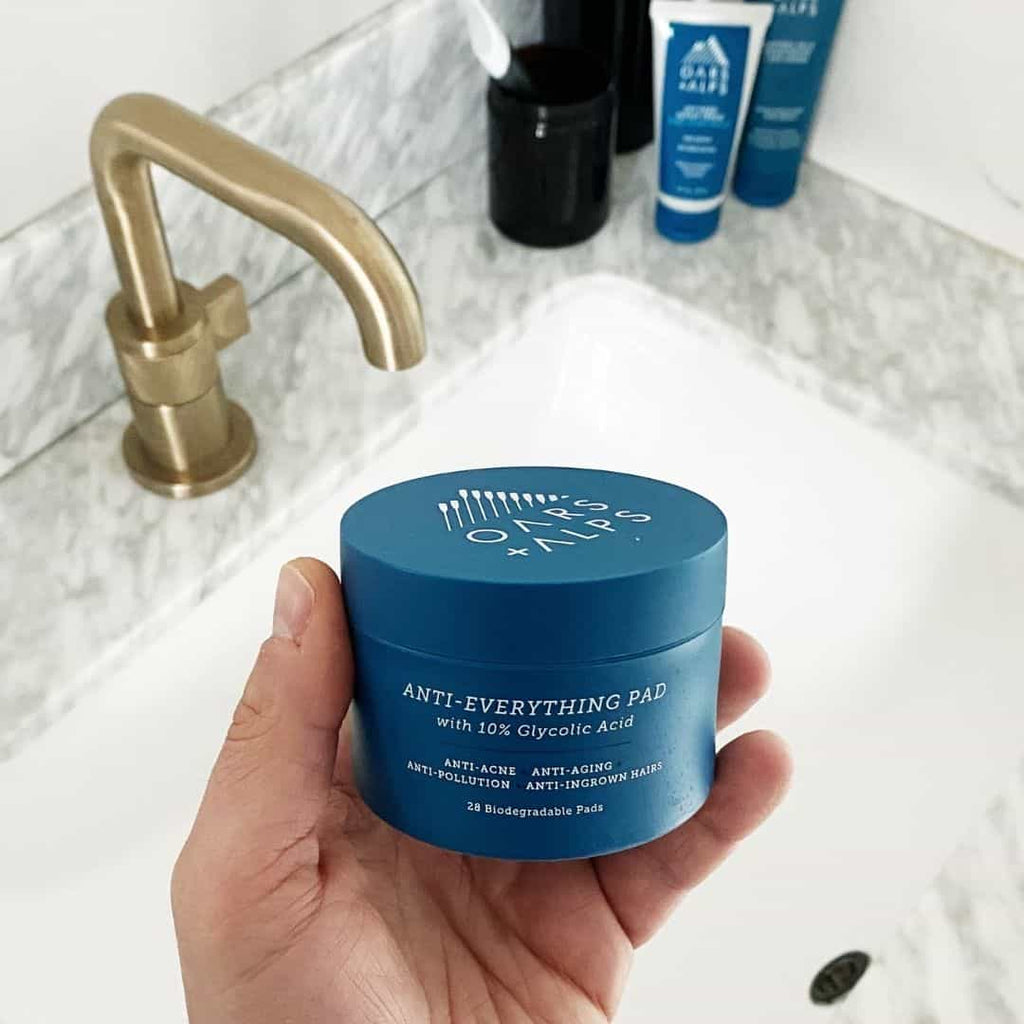 Oars + Alps Men’s Exfoliating Face Wipes with Glycolic & Salicylic Acid