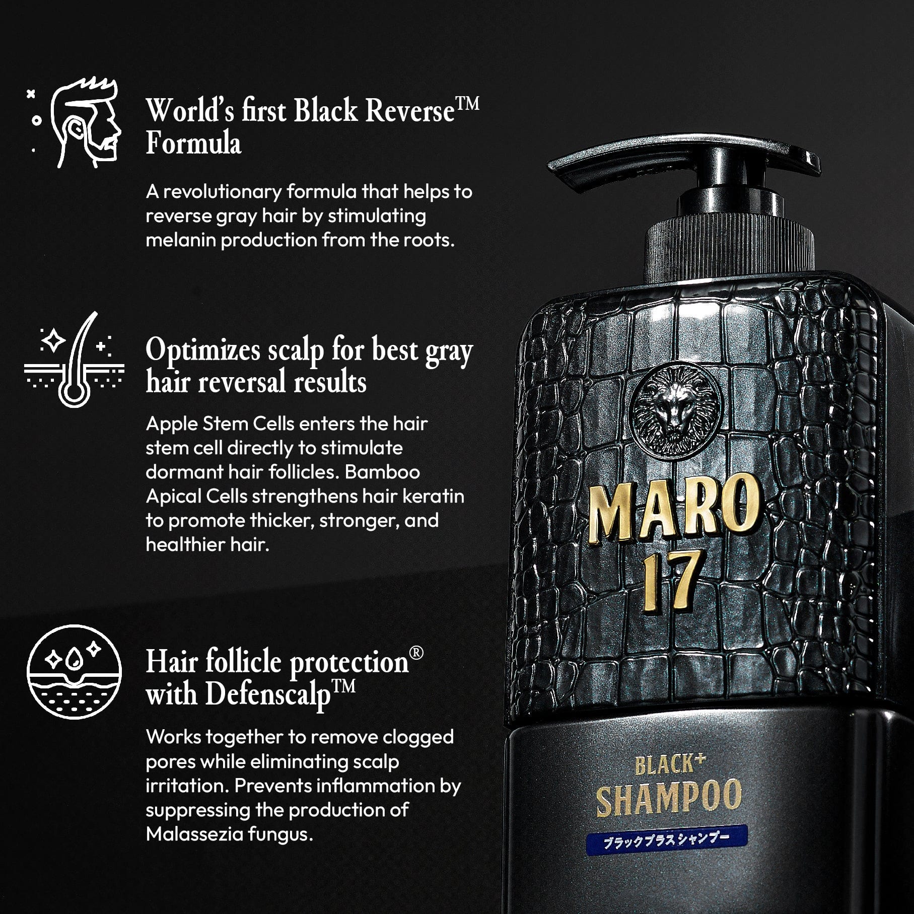 MARO17 Black+ Anti-Aging Shampoo