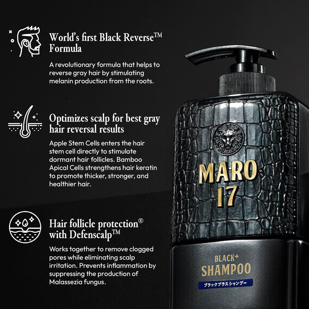 MARO17 Black+ Anti-Aging Shampoo & Collagen Shot Set