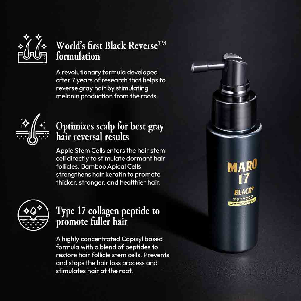 MARO17 Black+ Anti-Aging Shampoo & Collagen Shot Set